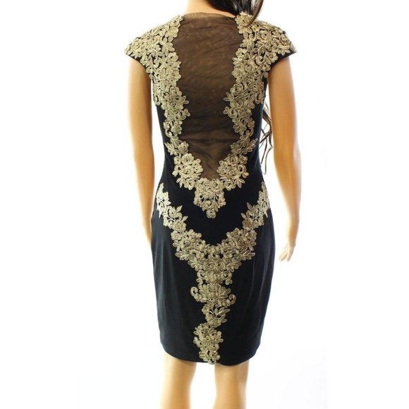 Betsy & Adam Black Gold Women's Midi Dress - Picture 4 of 4